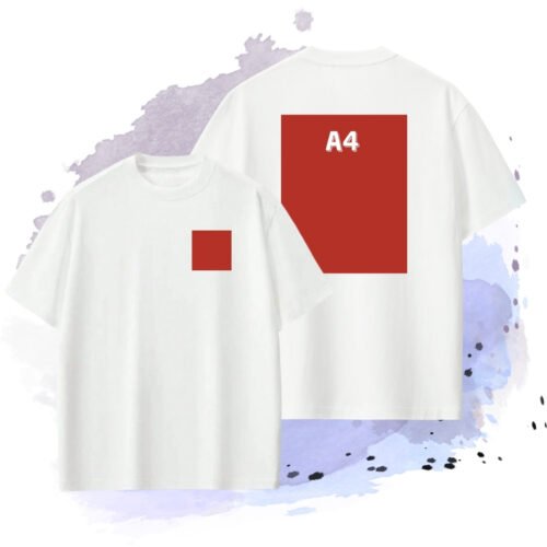 Custamiz logo or Image with A4 Size Back Print | Unisex Tshirt | Oversize