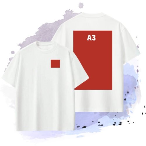 Custamiz logo or Image with A3 Size Back Print | Unisex Tshirt | Oversize