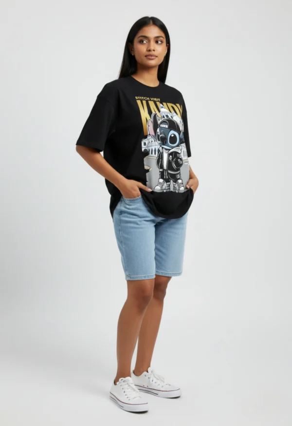 Kandy | Stitch Sri Lanka Tour Design |Wisekaraya Oversize T-Shirt