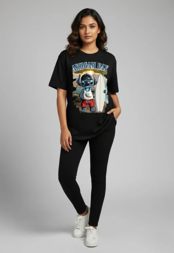 Arugam bay | Stitch Sri Lanka Tour Design |Wisekaraya Oversize T-Shirt