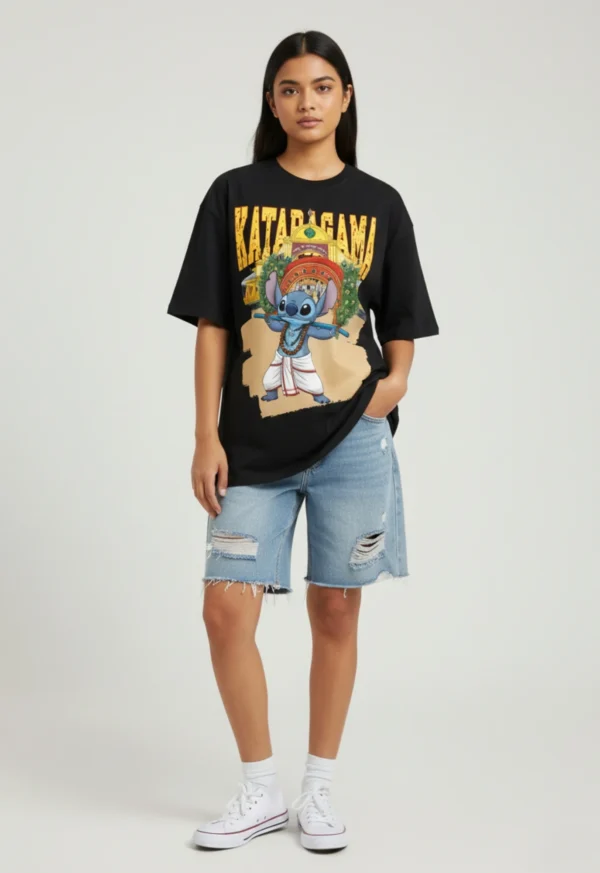 Untitled design_20250916_160449_0000 Kataragama | Stitch Sri Lanka Tour Design |Wisekaraya Oversize T-Shirt