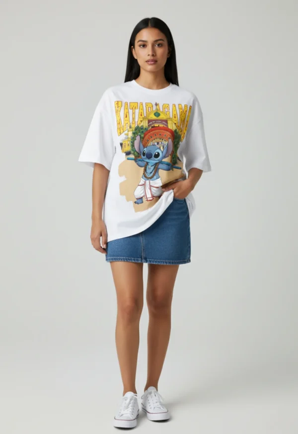 Untitled design_20250916_185913_0000 Kataragama | Stitch Sri Lanka Tour Design |Wisekaraya Oversize T-Shirt