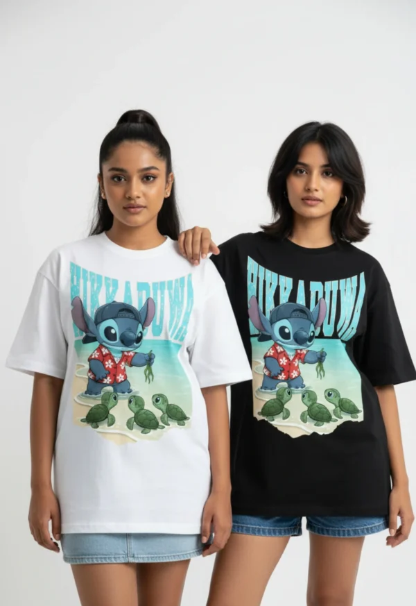 Untitled design_20250918_220101_0000 Hikkaduwa | Stitch Sri Lanka Tour Design |Wisekaraya Oversize T-Shirt