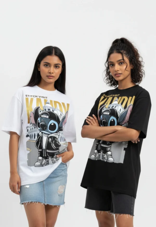 Kandy | Stitch Sri Lanka Tour Design |Wisekaraya Oversize T-Shirt