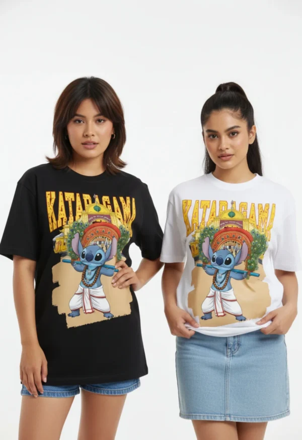 Untitled design_20250919_150235_0000 Kataragama | Stitch Sri Lanka Tour Design |Wisekaraya Oversize T-Shirt