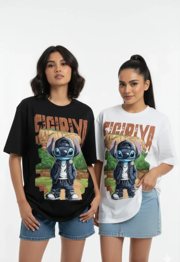 Untitled design_20250919_150616_0000 Sigiriya | Stitch Sri Lanka Tour Design |Wisekaraya Oversize T-Shirt